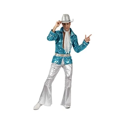 Image of Atosa 38995 Costume Disco Man XS S Blue Carnival, Men