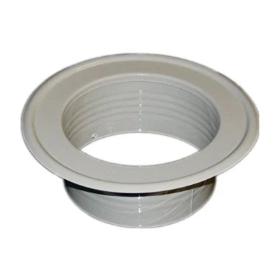 Image of Metal Ventilation Ducting Pipe Wall Plate Spigot White 80mm Diameter