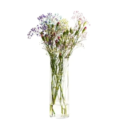 Image of Krosno Classic Glass Vase, 11.8 Inch (300 mm), Simple Elegant Design, Handcrafted Flower Premium Crystal Glass, Ideal for Home Decor, Floral Arrangements, Made in Europe