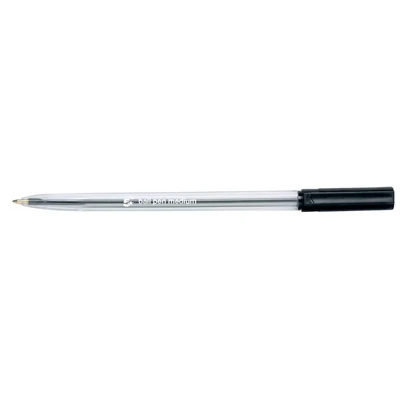 Image of 5 Star Office Ball Pen Clear Barrel Medium 1.0mm Tip 0.7mm Line Black [Pack 20]