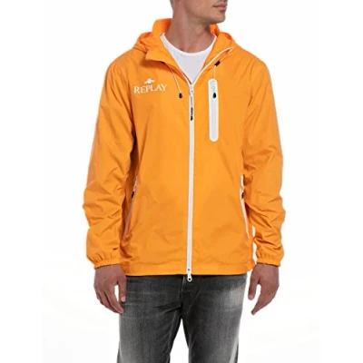 Image of REPLAY Men&#039;s M8318 Anorak, Orange 143, M