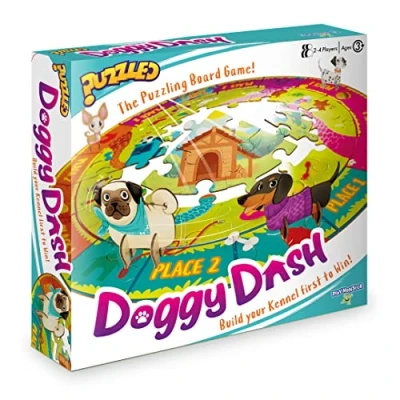 Image of Playmonster Games Puzzled Doggy Dash 3 in 1 Puzzle, Board Game, find the hidden objects game., Multicolor, One Size