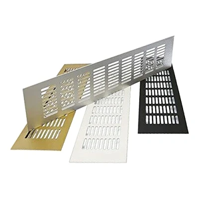 Image of Aluminium Air Vent Grille Furniture Metal Ventilation Cover Built in Appliances. (60mm x 500mm, Brown)