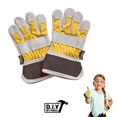 Image of Stanley Jr. Kids Work Gloves Made from Strong and Durable Material for Optimal Protection while Playing Exploring Yellow Black