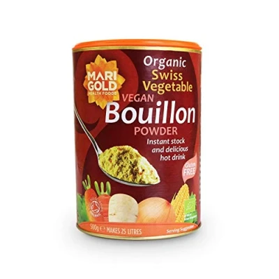 Image of Marigold Health Foods Organic Vegetable Bouillon Powder Vegan &amp; Gluten Free Makes 25 litres 500g (Pack of 3)