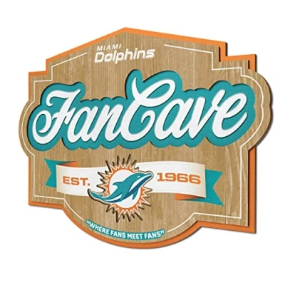 Image of YouTheFan NFL Miami Dolphins Fan Cave Sign