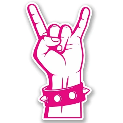 Image of 2 x 10cm Rock On Hand Vinyl Sticker Bike Laptop Car Star Festival Fun #5117 (6cm Wide Tall)