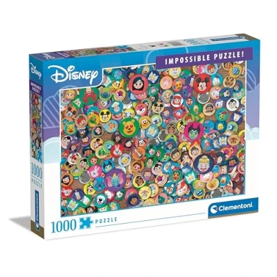 Image of Clementoni Jigsaw Puzzle Impossible Disney Classic 1000 Pieces For Adults 14 99 Years, Gift Men/Women, Disney, Hard Jigsaw, Difficult Puzzle, Made In Italy, 39830