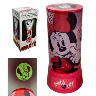 Image of Disney Minnie Mouse Projector Lamp Night Light 2 in 1 with Colorful LED Lights Battery Operated