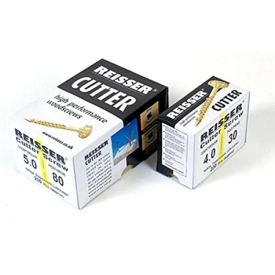 Image of Reisser Cutter 8200S220500304 Csk Pozi Yellow Woodscrew 5.0 x 30mm CP (Box 200)
