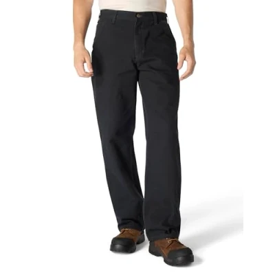 Image of Carhartt Men&#039;s Washed Duck Dungaree work utility pants, Black, 28W 32L UK