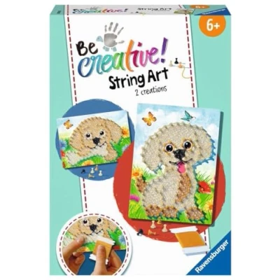 Image of Ravensburger 4005556182435 Kreativität 18243 String Art Dogs Creative Thread Pictures with Cute Puppies, for Children from 6 Years, Multicoloured, Neue Version
