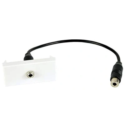 Image of Keystone Wall Plate Module Outlet Faceplate 3.5mm Stereo Jack to Female Fly lead 25 x 50mm
