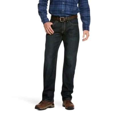 Image of ARIAT Men&#039;s Rebar M4 Slim Fit Durastretch Straight Leg Jean, Cobalt, Large