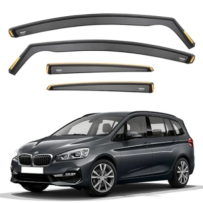 Image of ISPEED Wind Deflectors for BMW 2 SERIES GRAN TOURER MK1 2014 2021 5 Door SUV 4pc Set Keep Your Car Ventilated In Rain Reduce Turbulence Tinted Channel Type