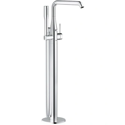 Image of GROHE Essence Floor Mounted Bath Tap with Euphoria Cosmopolitan Stick Hand Shower, 0/150/360 Adjustable Swivel Range, Aquaguide 23491001