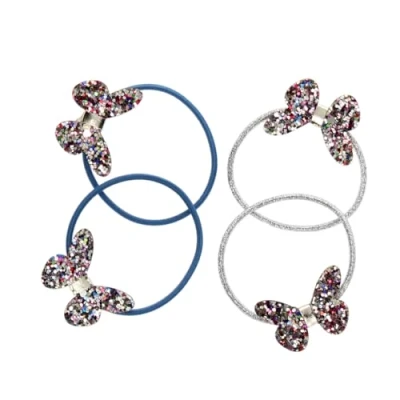 Image of Glitter Butterfly Hair Bands (set Of 4) Fairies In The Garden