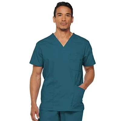 Image of Dickies Xtreme Stretch Men&#039;s V Neck Scrub Top, Caribbean Blue, S