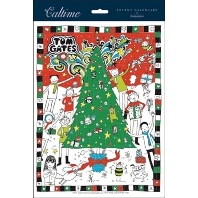 Image of Woodmansterne Tom Gates Christmas Tree Advent Calendar 405mm x 258mm 24 Doors of Epic Fun, Large, White