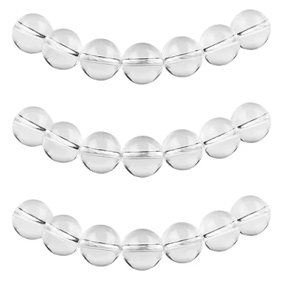 Image of MJDCB Natural Round Stone Beads 6mm White Quartz Crystal Loose Gemstone for Jewelry Making Bracelet Necklace 60pcs