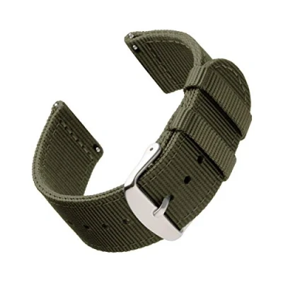 Image of Archer Watch Straps Premium Nylon Quick Release Replacement Bands for Men and Women, Watches Smartwatches (Olive, 20mm)