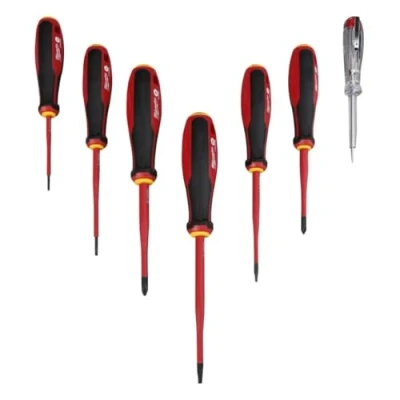 Image of Milwaukee 4932478739 Tri Lobe VDE Slim 7 Piece Screwdriver PH Set