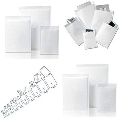 Image of Wellpack Europe 30 x Padded Envelopes Mailer Bubble Wrap Bags for Parcel Mail Postage (White, 000 (90x145mm / 9x14cm))