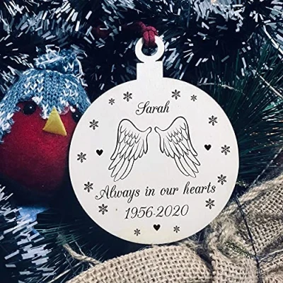 Image of PERSONALISED Memorial Bauble For Christmas Tree Mum Dad Nan Grandad Gift