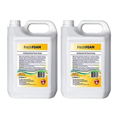 Image of Opus FreshFOAM Sanitising Soap Hand Cleaner 5L x 2 Cosmetic Grade Industrial Foaming Antibacterial