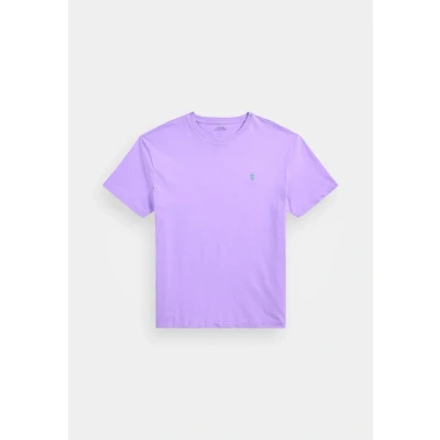 Image of Polo Ralph Lauren Custom SLIM FIT Jersey Crewneck Tshirt Basic Tshirt, Men&#039;s, Size: Small, Light lilac