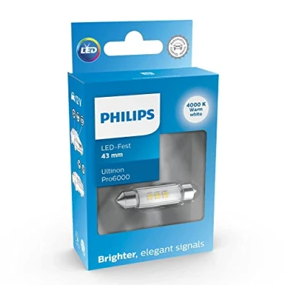 Image of Philips Ultinon Pro6000 LED Festoon car signaling bulb (C5W), 4.000K, 43mm