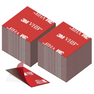 Image of kurkip Double Sided Tape Extra Strong 3m VHB Waterproof for Home Office Square 30mm x (40PCS)
