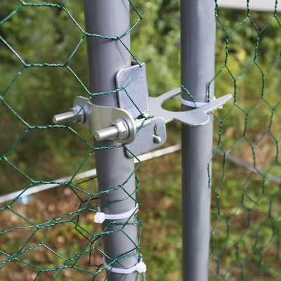 Image of Walk In Chicken Run Cage Coop 4m x 2m Dog Pen House Kennel Large Galvanised Steel Metal Enclosure Rabbits Ducks Poultry Roof Cover Shelter Sunshade Pets Outdoor Backyard Farm Animal