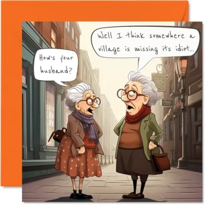Image of Funny Birthday Cards for Women Her In Town Happy Card Mum Sister Daughter Nan Grandma Cousin Auntie, 145mm x Rude Joke Humour Ladies Greeting