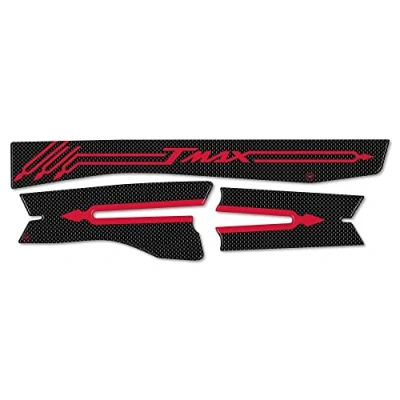 Image of labelbike Stickers 3D for Crankcase Belt in Imitation Carbon Compatible with Yamaha Tmax 530 Year 2012 2016 Red