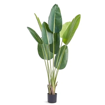 Image of VEVOR Artificial Birds Of Paradise Tree, 1.5mTall Faux Plant, PE Material &amp; Anti Tip Tilt Protection Low Maintenance Lifelike Green Fake Tree for Home Office Warehouse Decor Indoor Outdoor