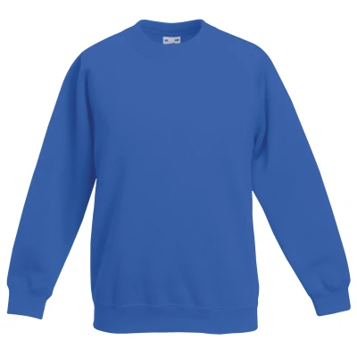Image of Fruit of the Loom Childrens Unisex Raglan Sleeve Sweatshirt (Pack 2) (Royal) Blue Size 5 6Y