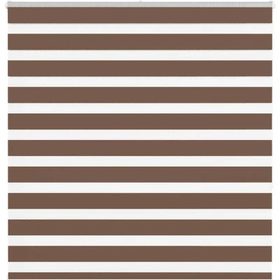 Image of vidaXL Zebra Blind Brown 150x150 cm Fabric Width 145.9 Polyester