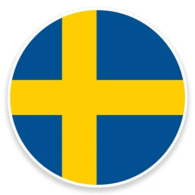 Image of 2 x 10cm Sweden Flag Vinyl Sticker Decal Laptop Car Bike Travel Luggage #9100 (10cm Wide High)