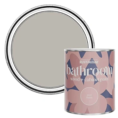 Image of Rust Oleum Grey Moisture Resistant Bathroom Wood and Cabinet Paint in Matt Finish GORTHLECK 750ML