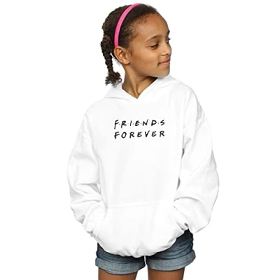 Image of Friends Girls Forever Logo Hoodie White 12 13 Years