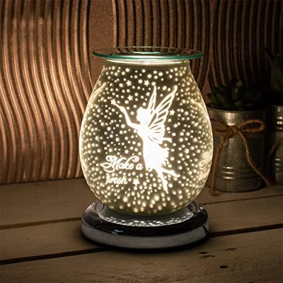 Image of The Leonardo Collection Desire Aroma Lamp Satin Finish &#039;Make a Wish&#039; Fairy Design