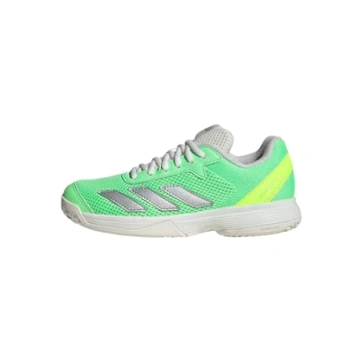 Image of adidas Courtflash Kids Tennis Shoes, Pure Teal/Silver Metallic/Lucid Lemon, 3.5 UK Child