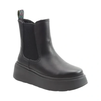 Image of Heavenly Feet Womens Nera Black Faux Leather Platform Vegan Ankle Boots (Black, UK Footwear Size System, Adult, Women, Numeric, Medium, 8)