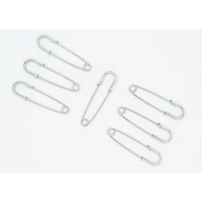Image of celloexpress Kilt Pins Brooch Various Style &amp; Size Stitch Metal Coat Jacket (Silver 80mm (Without Rings), Pack of 10)