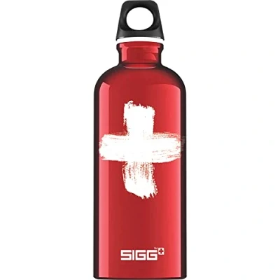 Image of SIGG Aluminium Water Bottle Traveller Red Climate Neutral Certified Suitable For Carbonated Beverages Leakproof Lightweight BPA Free 0.6 L