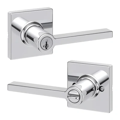 Image of Kwikset 94050 672 Casey Entry Lever, Polished Chrome
