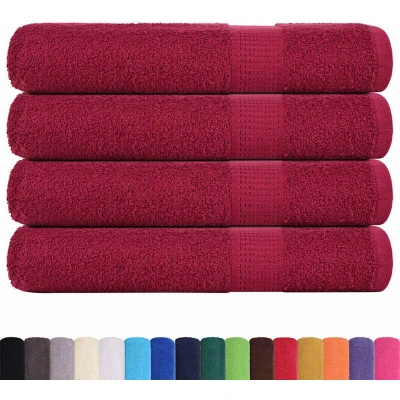 Image of vidaXL Towels 4 pcs Bordeaux 100x200 cm 360 gsm 100% Cotton