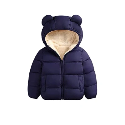 Image of Toddler Baby Boy Winter Hooded Clothes Kids 3D Ear Zipper Hoodie Coat Long Sleeve Plush Warm Fleece Outerwear (Blue, 3 6 Months)