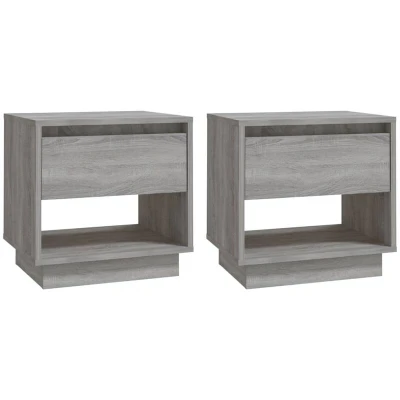 Image of vidaXL Bedside Cabinets 2 pcs Grey Sonoma 45x34x44 cm Engineered Wood